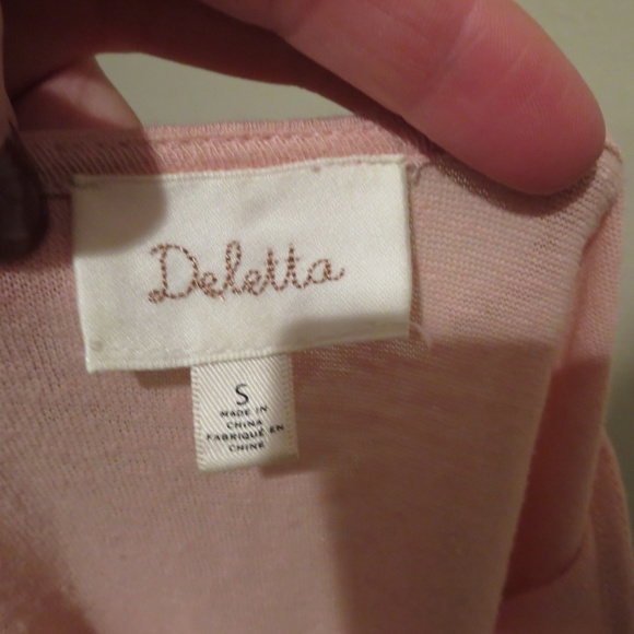 Anthropologie Deletta Linen & Lace tee shirt top - Picture 2 of 6